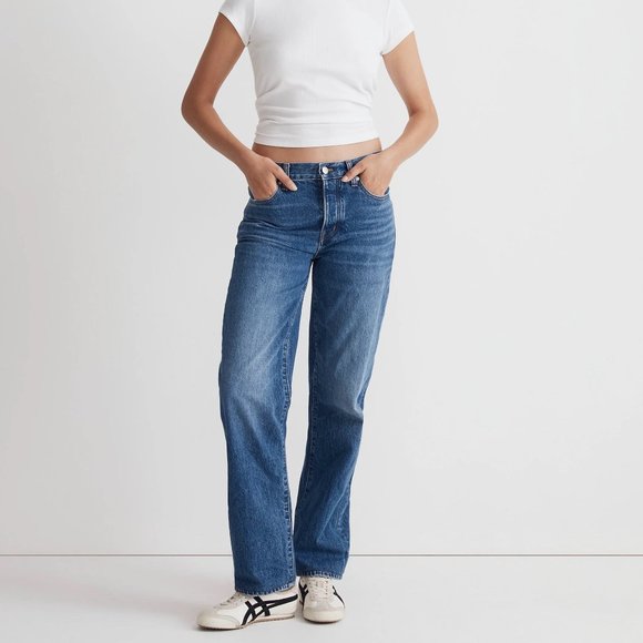 Madewell Denim - NWT Madewell Tall Low-Slung Straight Jeans Palmina Wash Size 32T 32 TALL NEW